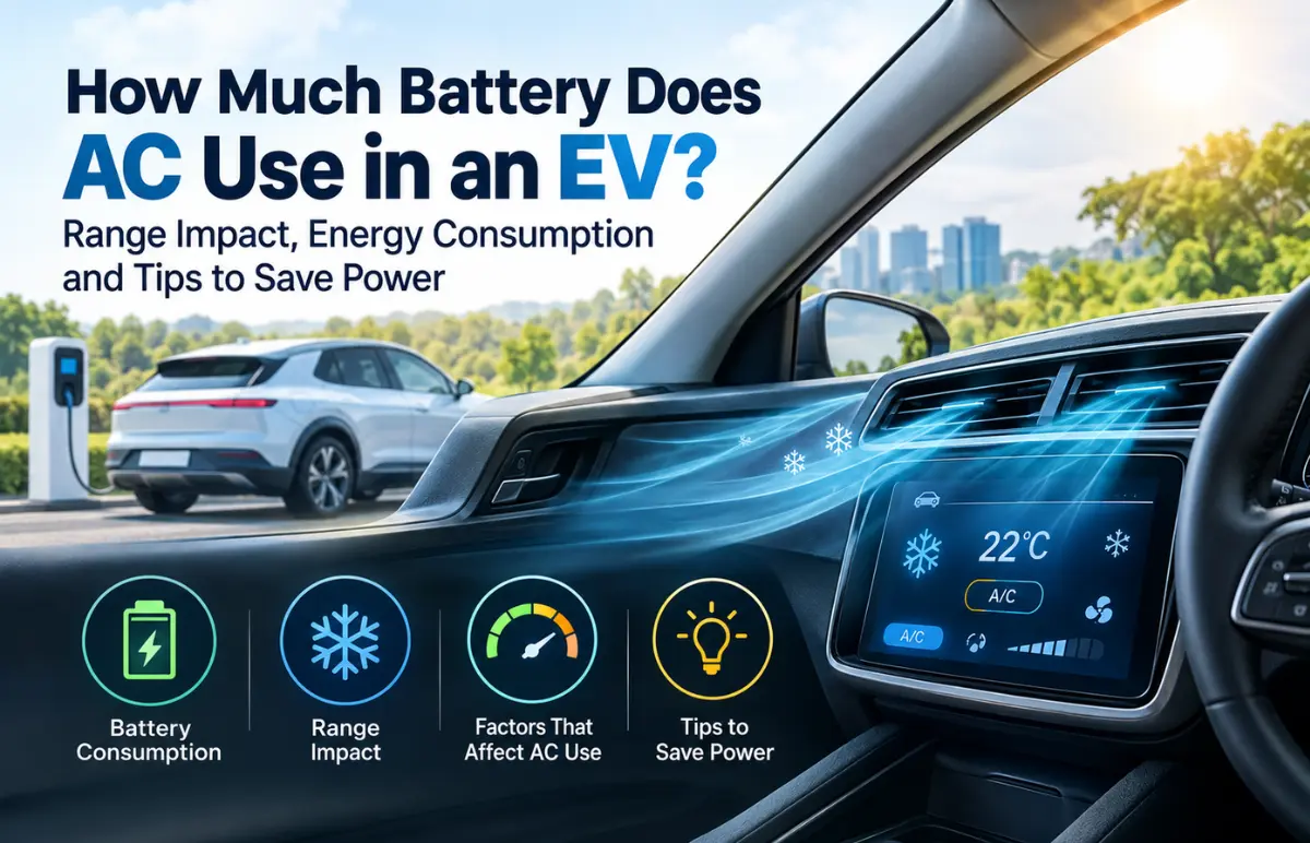 How Much Battery Does AC Use in an EV? Range Impact, Energy Consumption and Tips to Save Power Featured Image