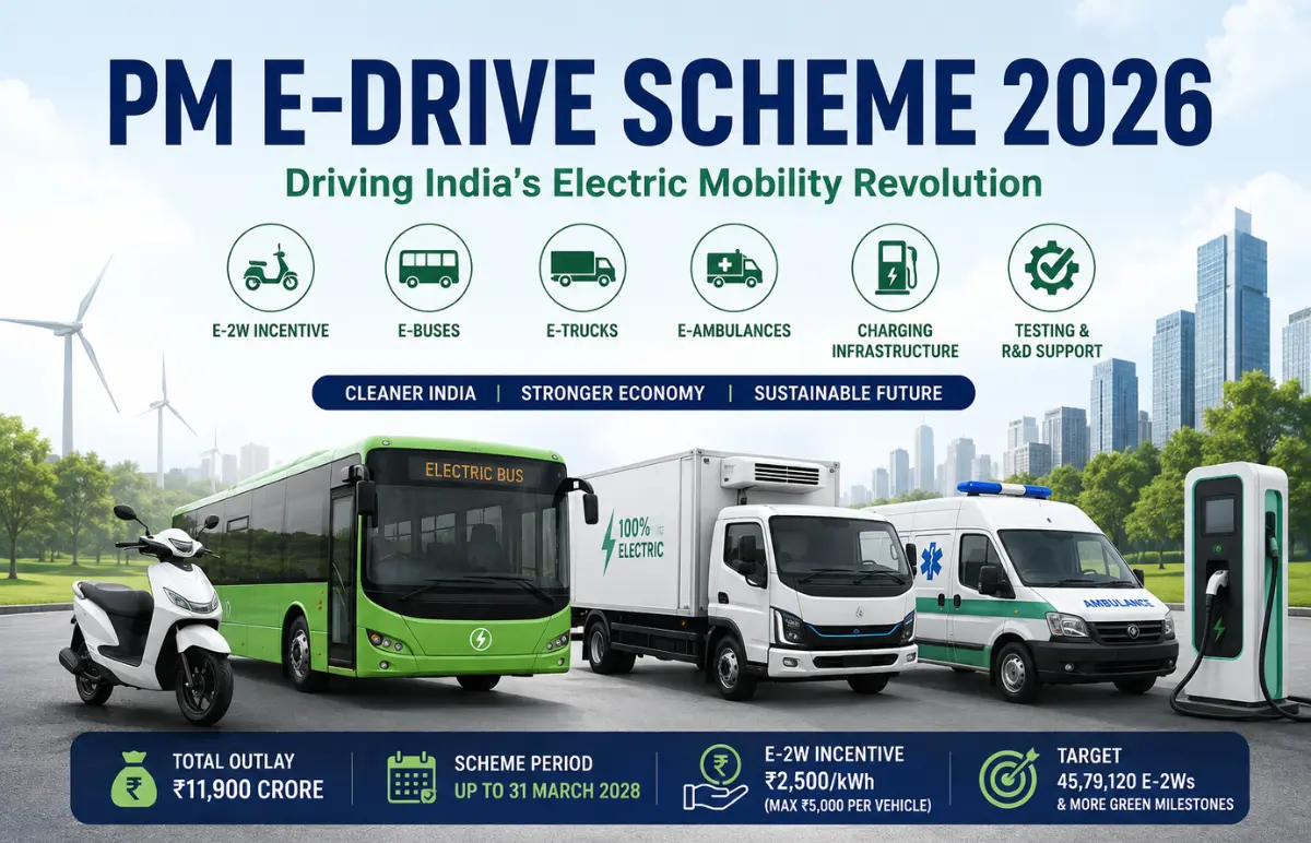 PM E-DRIVE: Benefits, Subsidy, Charging Infrastructure, Eligibility & Latest Updates Featured Image