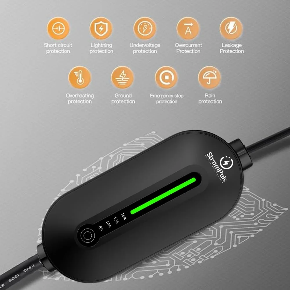 Prime 3.6kw Portable EV Charger, Adjustable Amps, 5m TPU Cable,16A 1 Phase, IP66 Water Proof, Bag, Surge & Pen Protection, Earthing Off Option - image 3