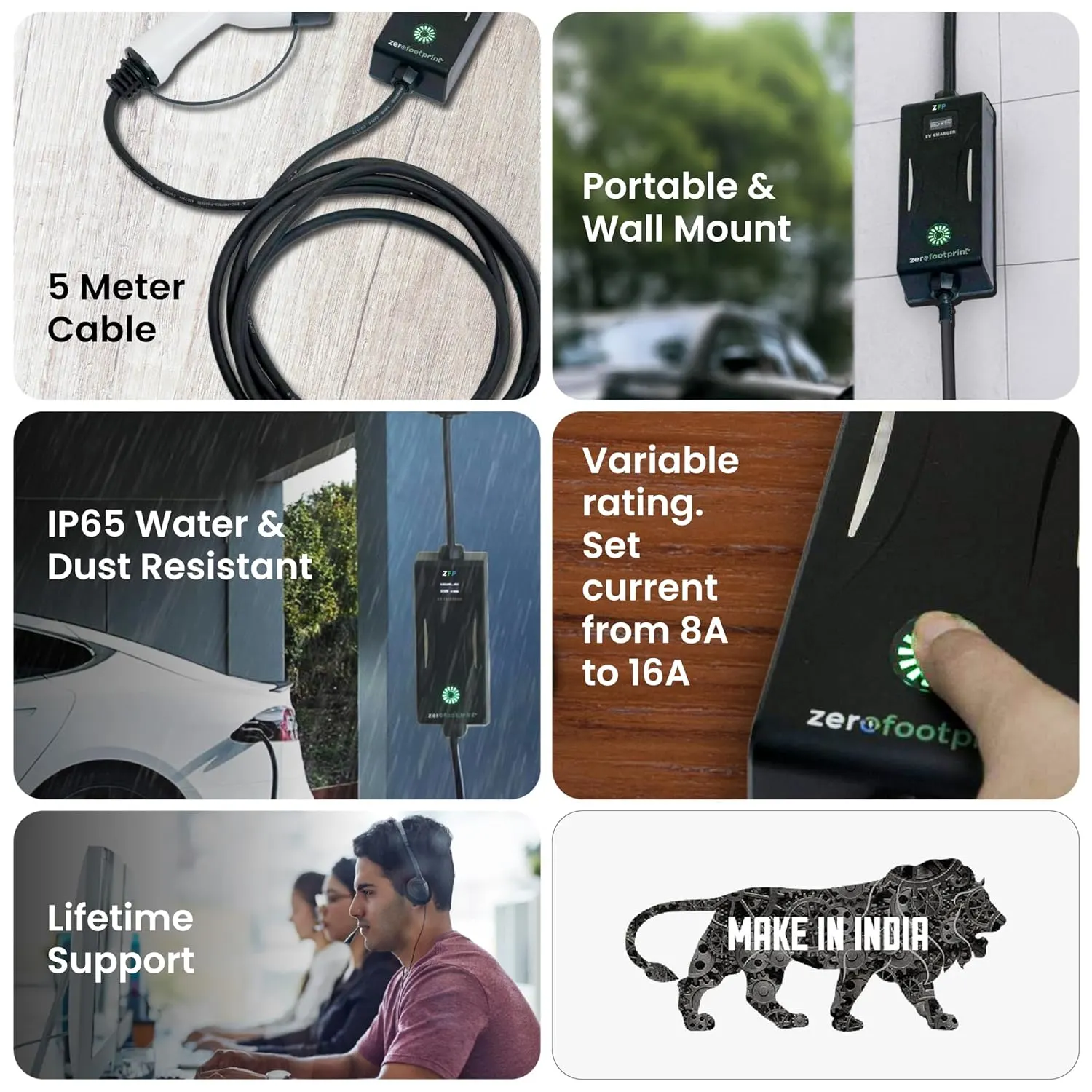 ZeroFootprint 3.5 kW Portable EV Car Charger | Type 2 AC | 16A - image 3