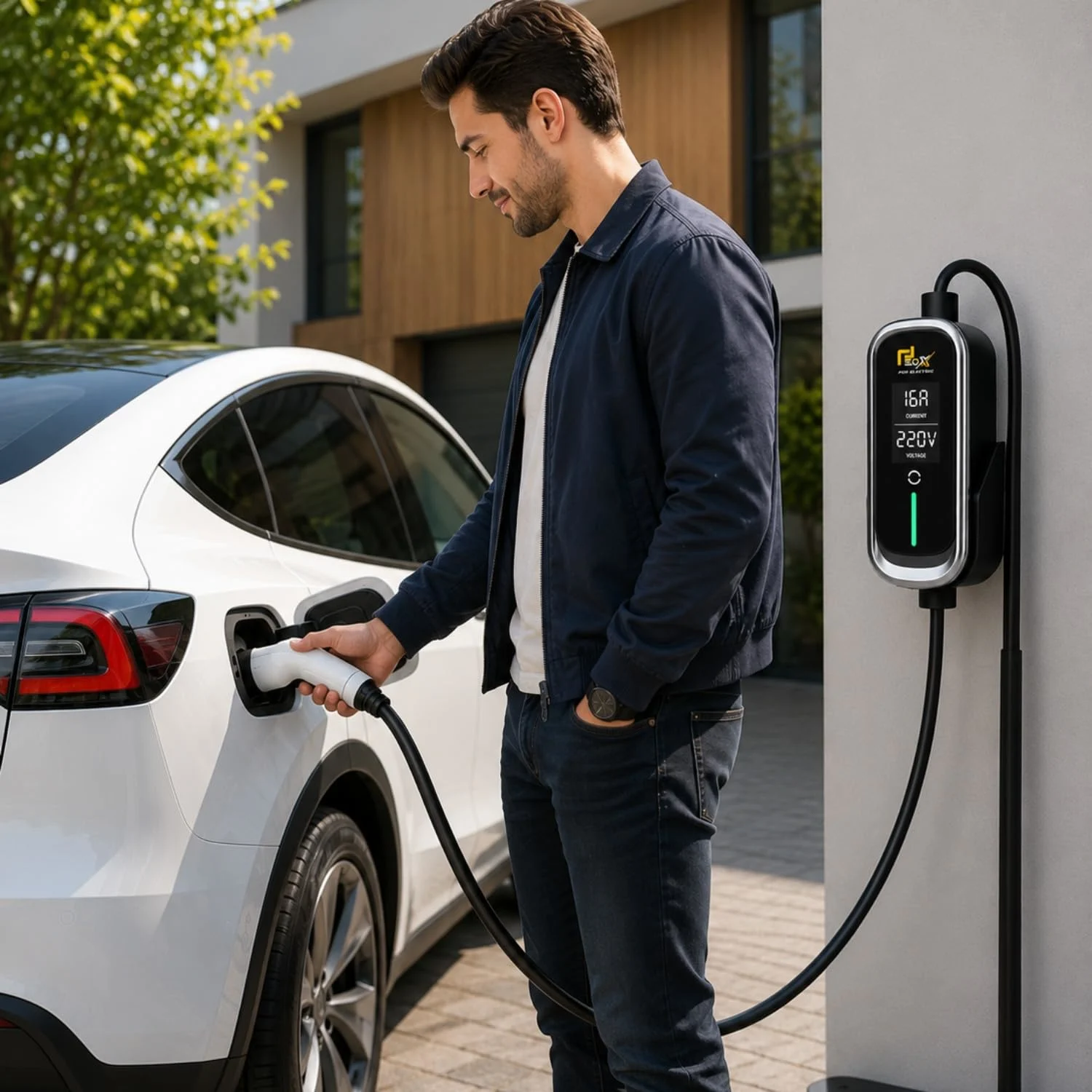 EOX® 3.6kW Portable Universal Car EV Charger | 16A Type 2 AC | 3-Pin Indian Plug | Adjustable Power | Gun Holder+Clips+Carry Bag | IP66 Weatherproof - image 3