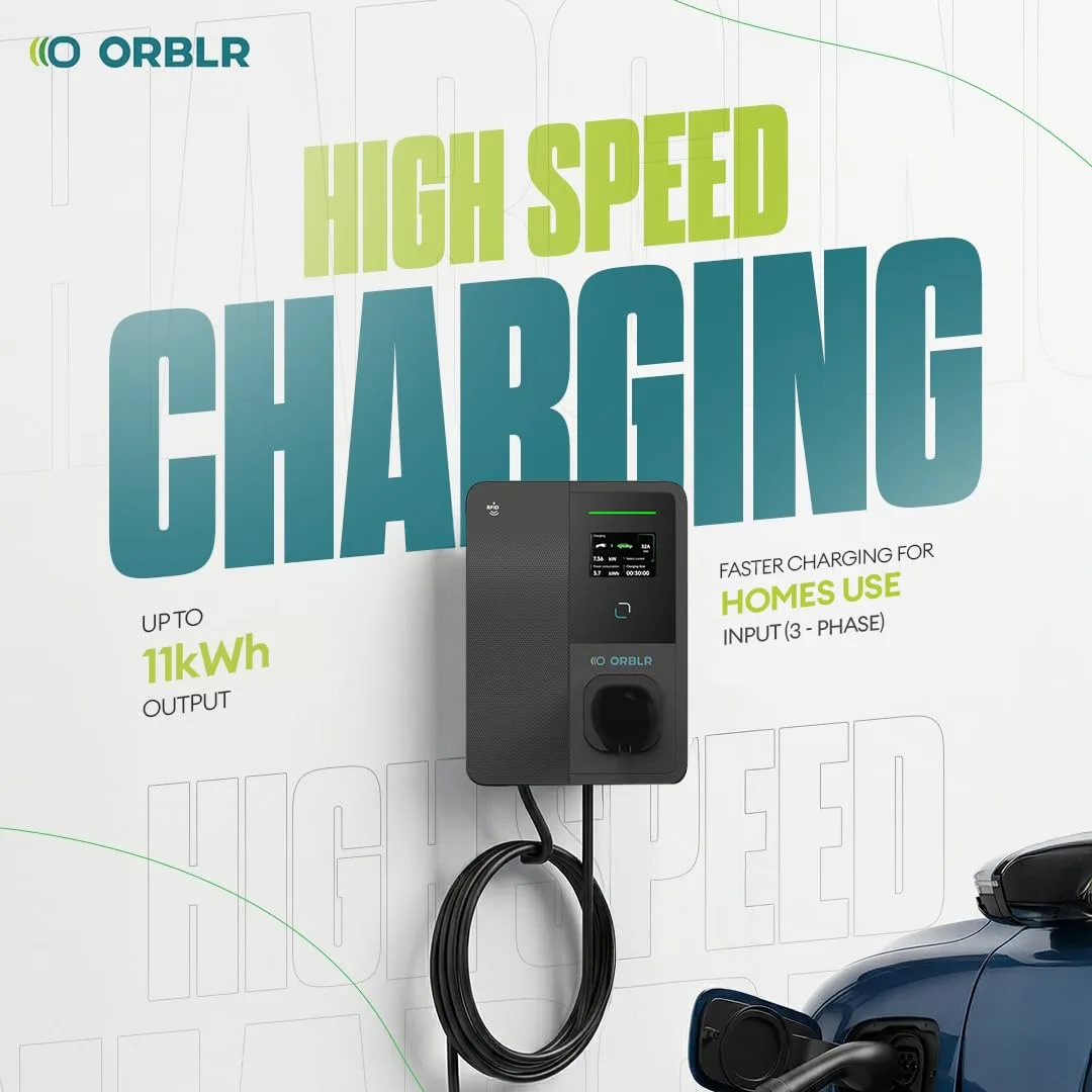 CYBR X11kW Smart EV Charger | 16A Three-Phase AC Fast Charger for Electric Cars | AMOLED Display | App & Bluetooth Control | RFID | OTA Updates | 5M TPU Cable | - image 2