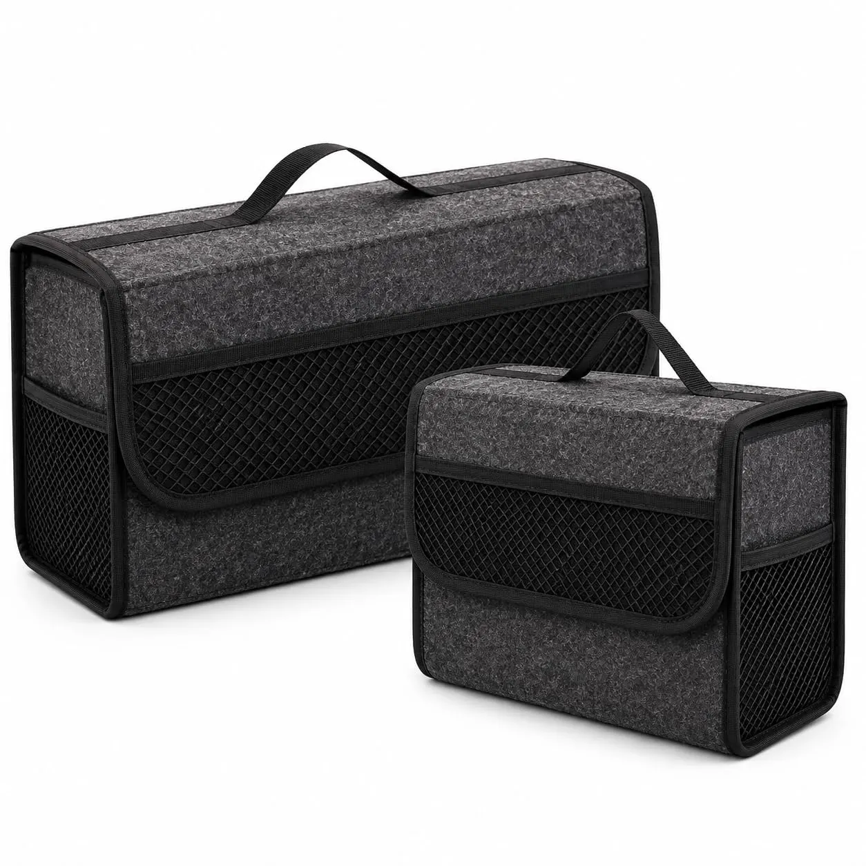 JVCV® Combo Pack - Car Trunk Boot Organizer, Car Storage and Organizer Anti Slip Car Accessories Organizer for Car, SUV, Sedan, Truck, Minivan Anti Slip Bottom