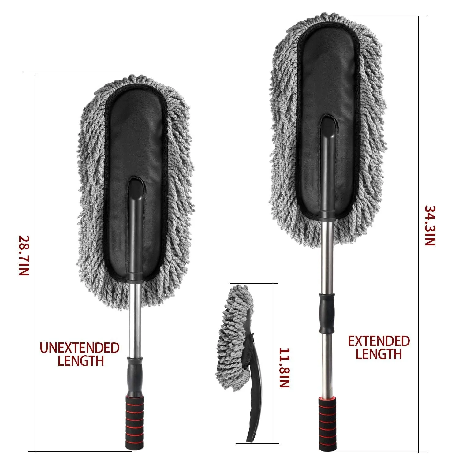 AZARIA Combo 2 PCS Soft Microfiber Car Cleaning Duster with Handle Car Cleaning Brush Mini Car Duster Drill Free for Exterior Dust Remover Car Window Cleaning D - image 4