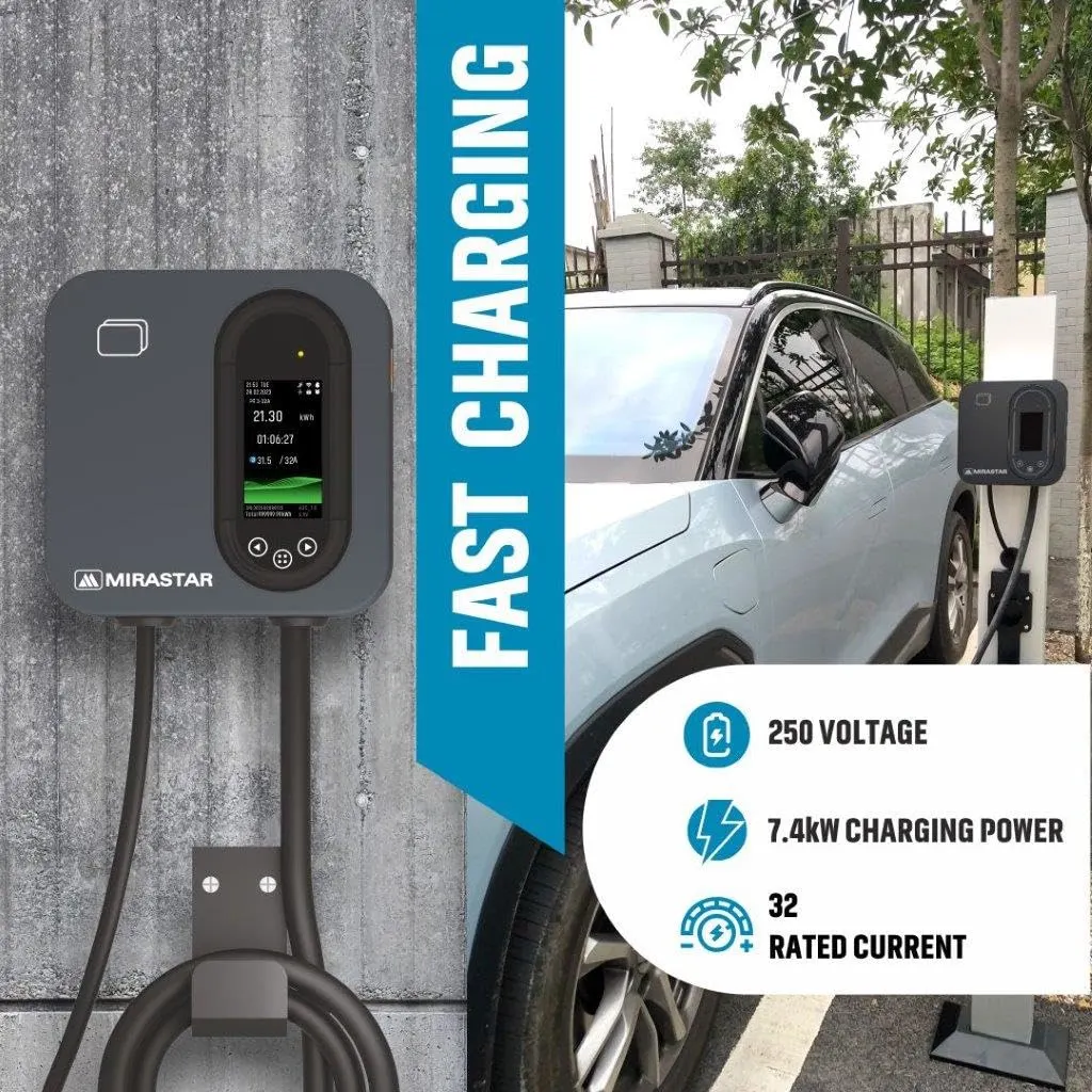 MIRASTAR Wallbox EV CAR Charger | 7.4 kW, Type 2 Gun, 32A Single Phase | Fast Charging | EV Charger - image 3