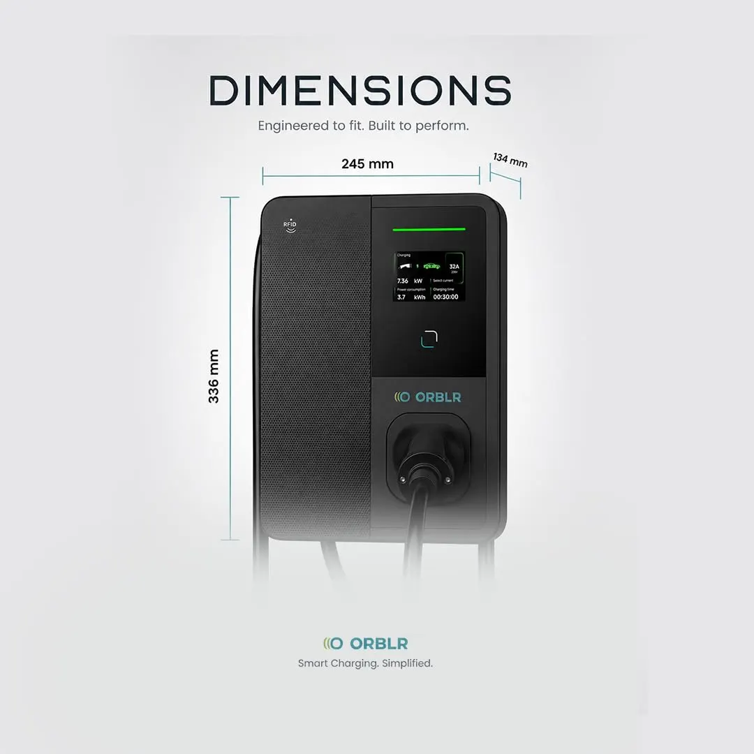 CYBR X11kW Smart EV Charger | 16A Three-Phase AC Fast Charger for Electric Cars | AMOLED Display | App & Bluetooth Control | RFID | OTA Updates | 5M TPU Cable | - image 8
