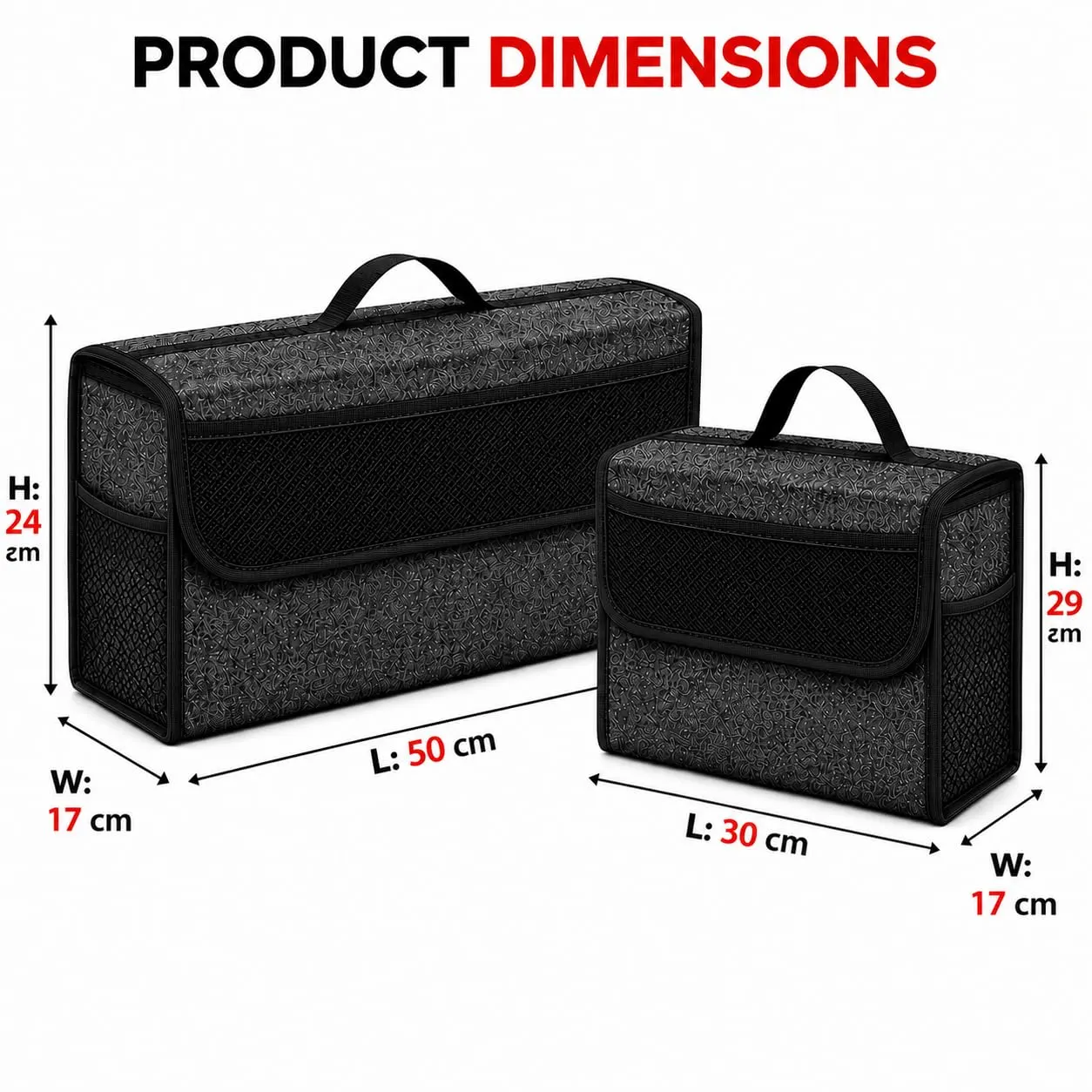 JVCV® Combo Pack - Car Trunk Boot Organizer, Car Storage and Organizer Anti Slip Car Accessories Organizer for Car, SUV, Sedan, Truck, Minivan Anti Slip Bottom - image 3
