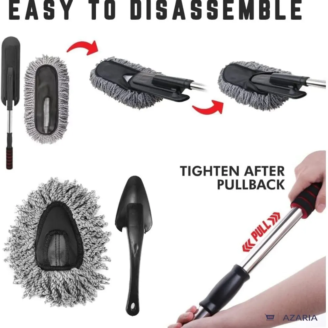 Azaria 5 PCS Microfiber Car Duster Kit - Interior & Exterior Car Cleaning Detailing Tool Scratch & Lint Free, Pollen Removing Extendable Long Handle Duster for - image 5
