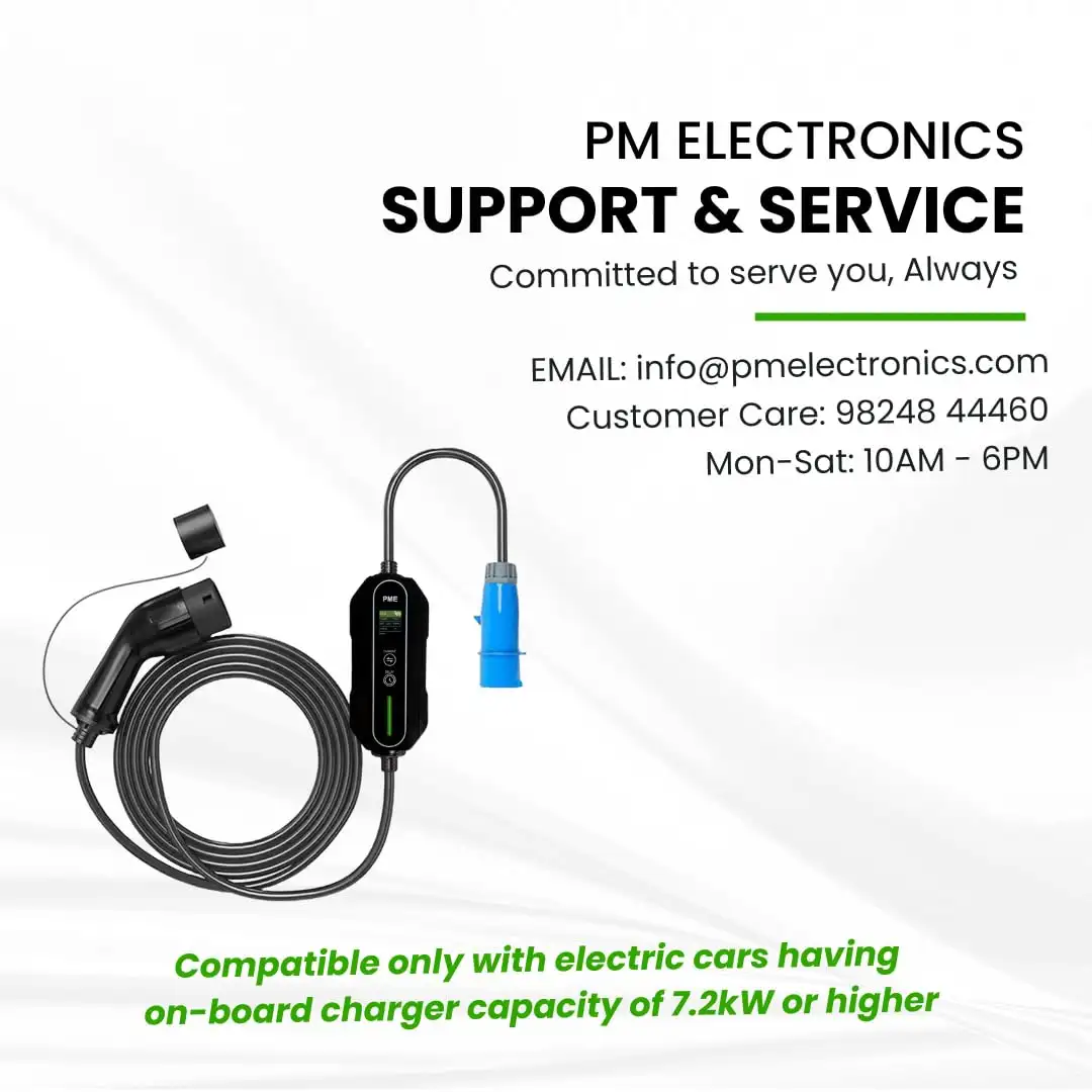 PME Portable EV Charger 7.2kW for Cars, 6m Cable, Large LCD, Adjustable Current, 32A (1 Phase), All in-Built protections | Model: HyperCharge, IP67 Waterproof - image 7