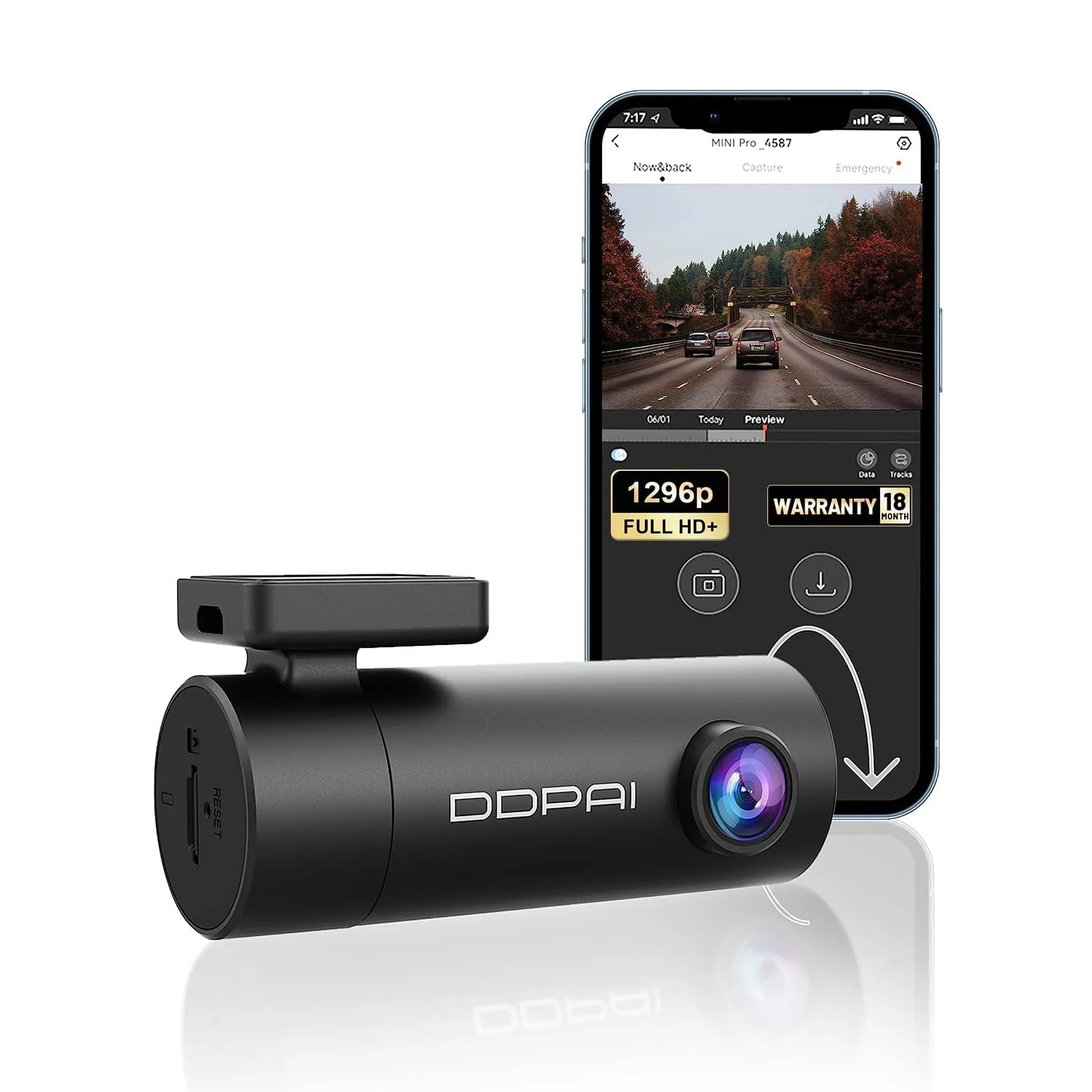DDPAI Dash Cam for Car, 2K Resolution, with 3MP Camera | Emergency Accident Lock | Wi-Fi & App Control | Night Vision | 140° Wide Angle | Car Dashcam with G-Sen