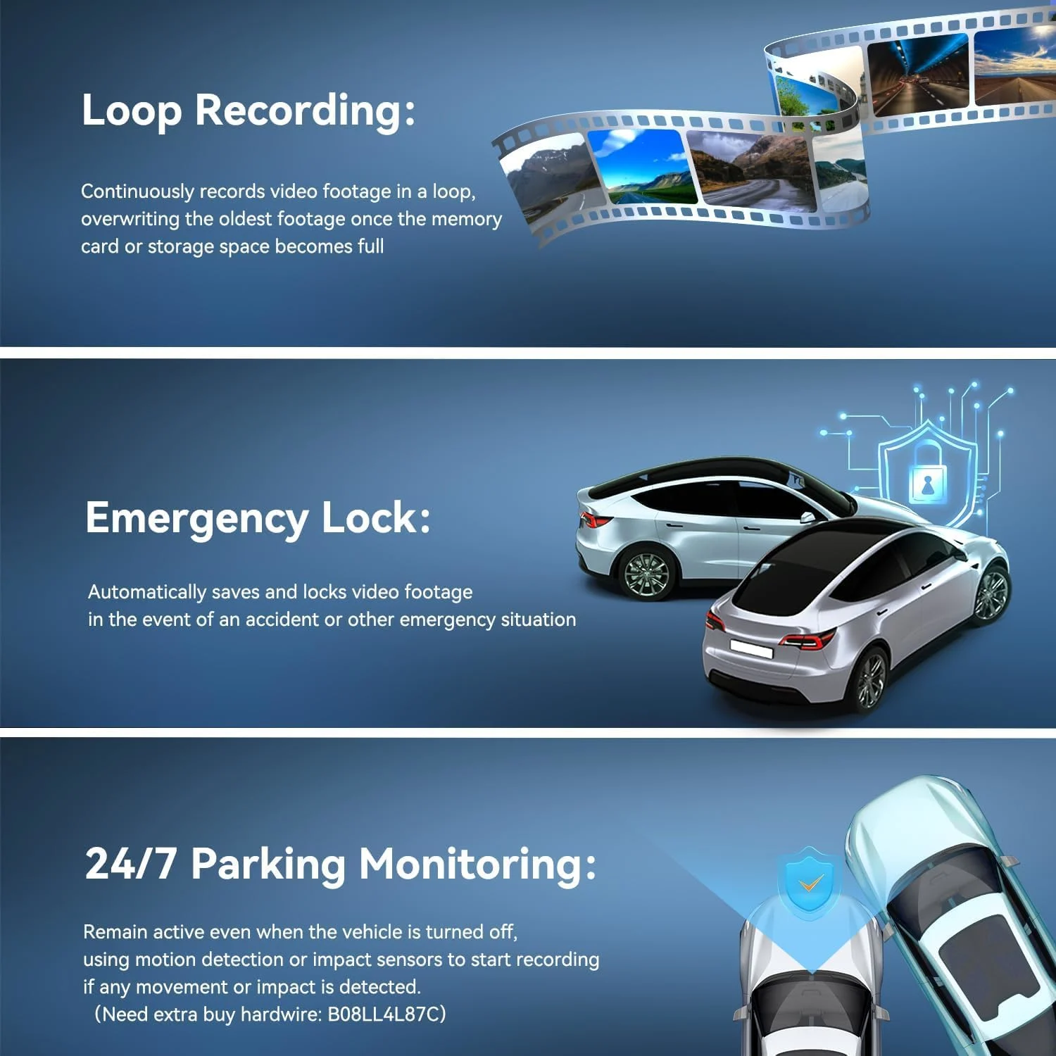 DDPAI Dash Cam for Car, 2K Resolution, with 3MP Camera | Emergency Accident Lock | Wi-Fi & App Control | Night Vision | 140° Wide Angle | Car Dashcam with G-Sen - image 3