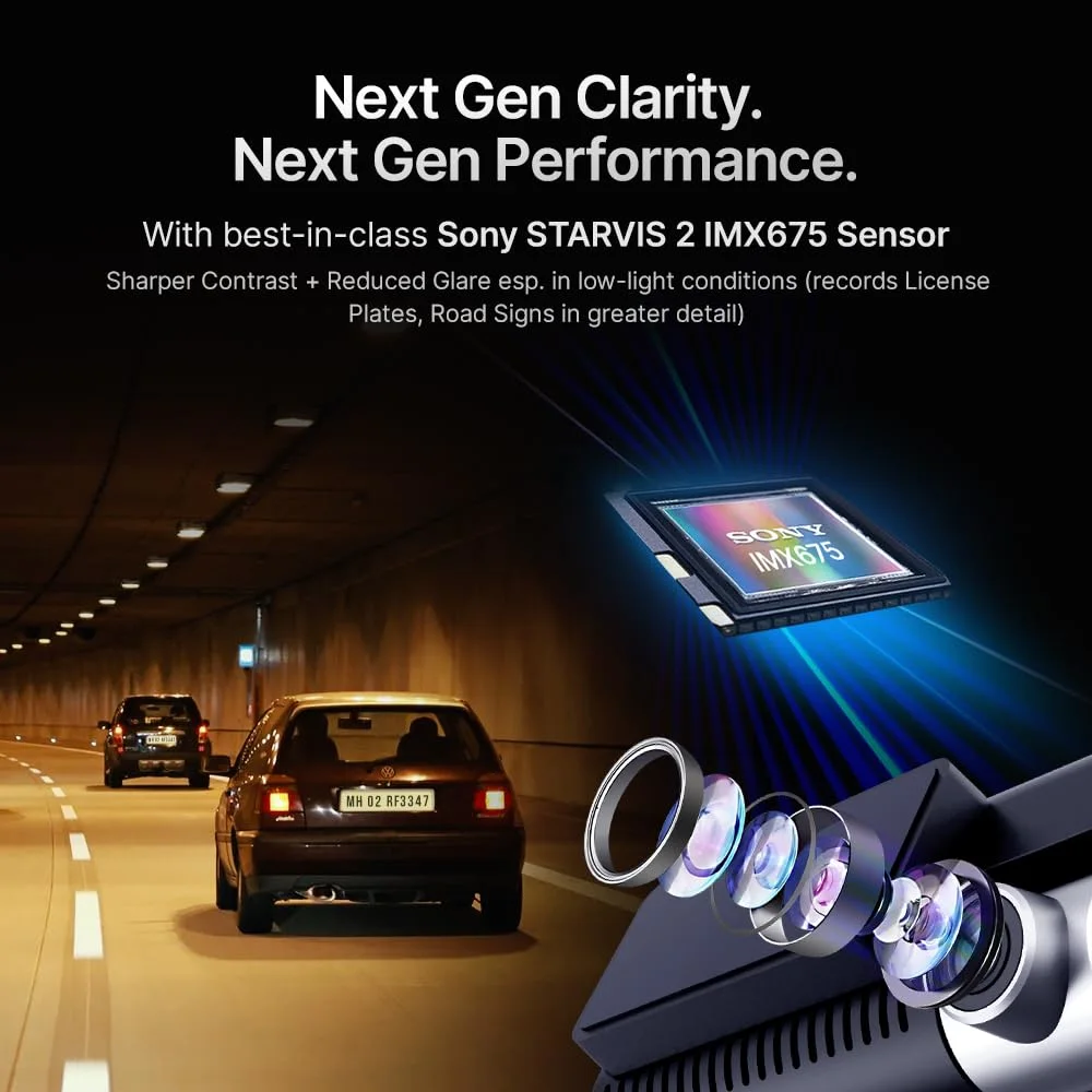 Qubo Car Dashcam Pro 3K [2026 Edition] Sony STARVIS 2 IMX675 Sensor| Dual Channel | Hero Group | NightPulse Vision | 5MP UHD Front Wide, 2MP FHD Rear | 3.2" LCD - image 4