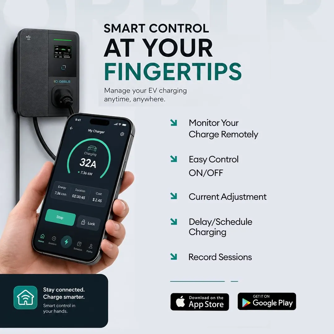 CYBR X11kW Smart EV Charger | 16A Three-Phase AC Fast Charger for Electric Cars | AMOLED Display | App & Bluetooth Control | RFID | OTA Updates | 5M TPU Cable | - image 4