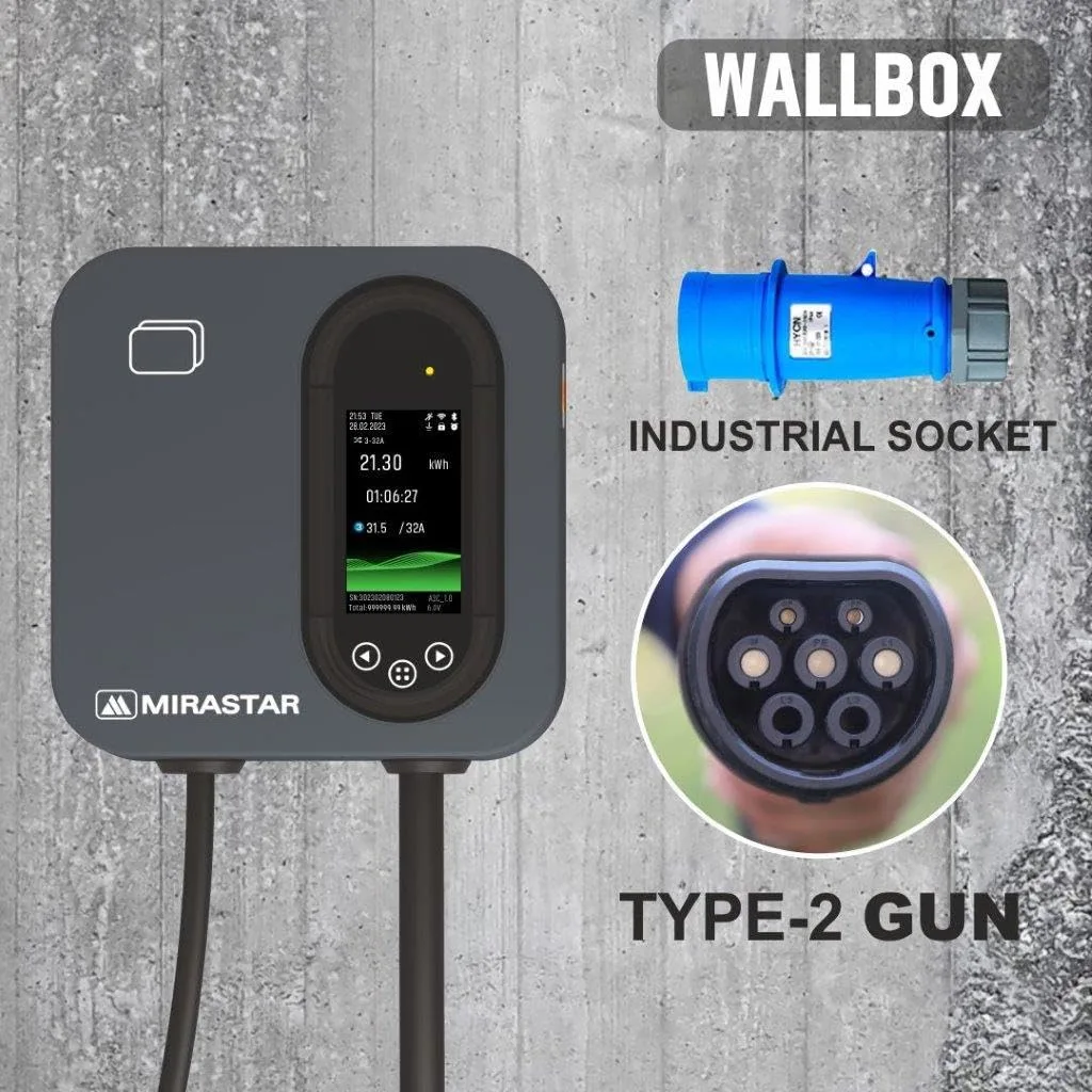 MIRASTAR Wallbox EV CAR Charger | 7.4 kW, Type 2 Gun, 32A Single Phase | Fast Charging | EV Charger - image 7