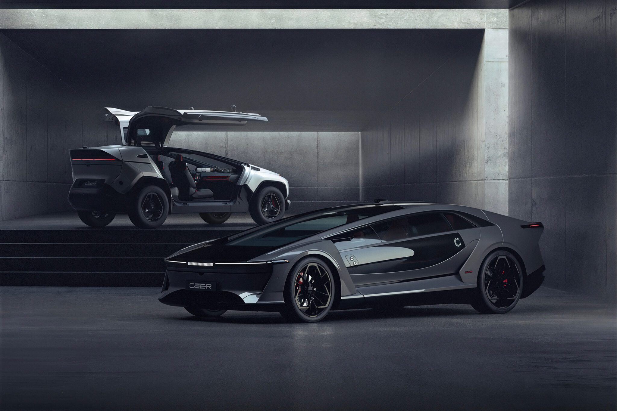Saudi Arabia's CEER makes its grand entrance with a pair of fully electric vehicles: the Exobot sedan and SUV. Featured Image