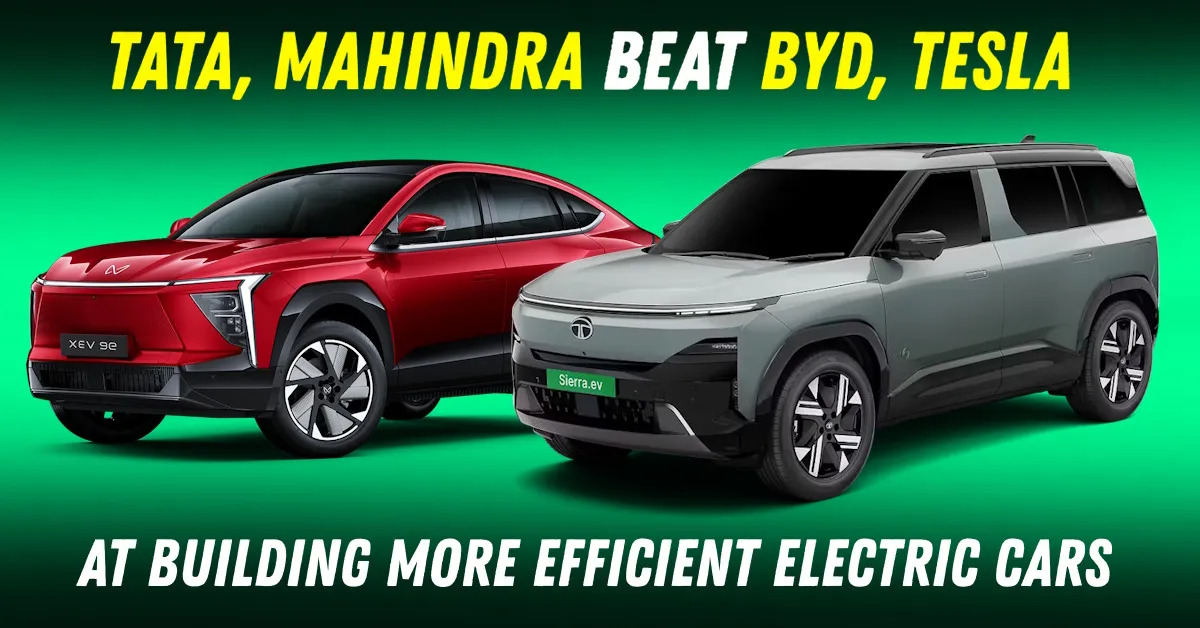 Tata Motors and Mahindra have emerged as leaders in global EV efficiency rankings, surpassing Tesla and BYD. Featured Image